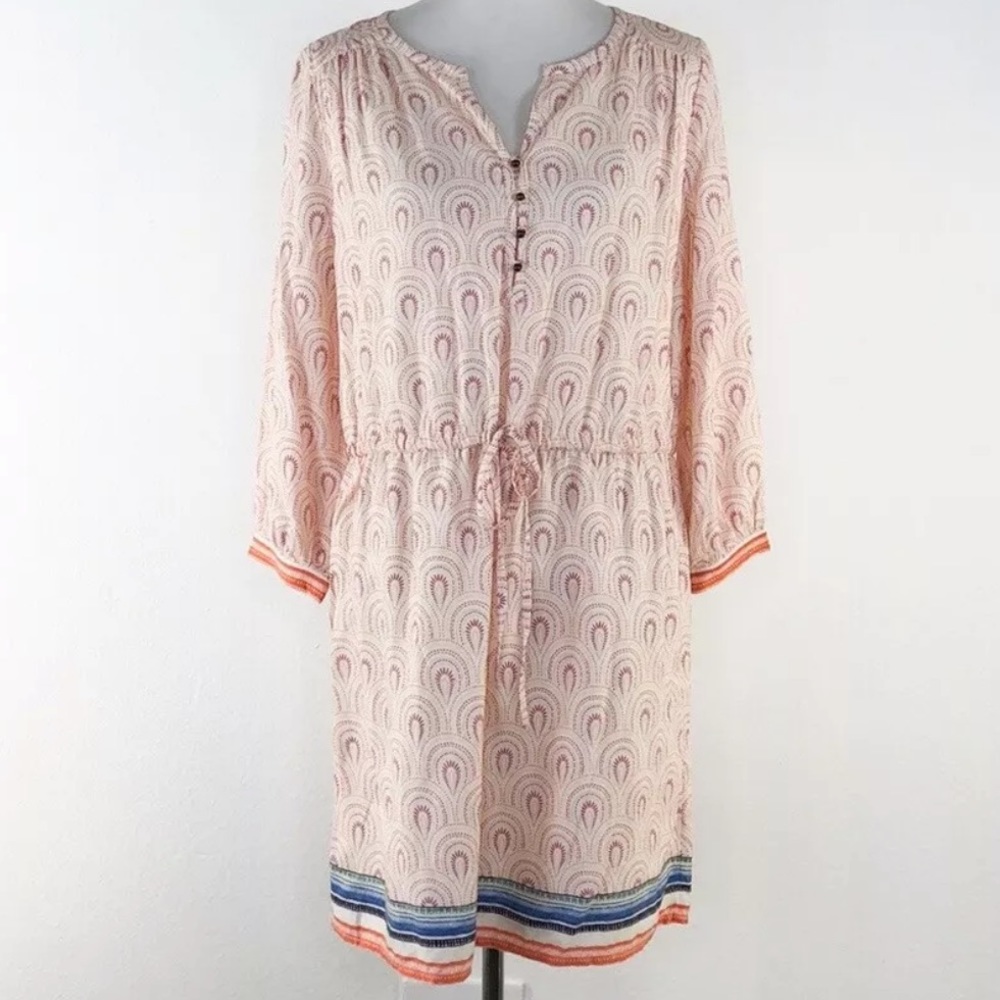 Caslon Cinched Waist Summer Print Dress